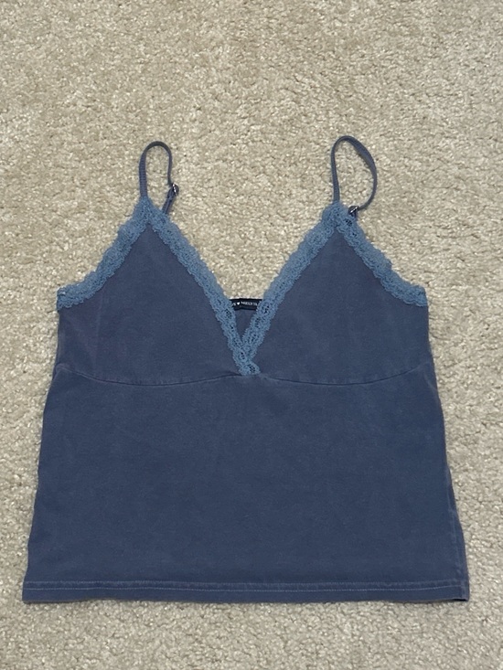 Brandy Melville Tops - Brandy Melville Dusty Blue Lace-Trim Cami